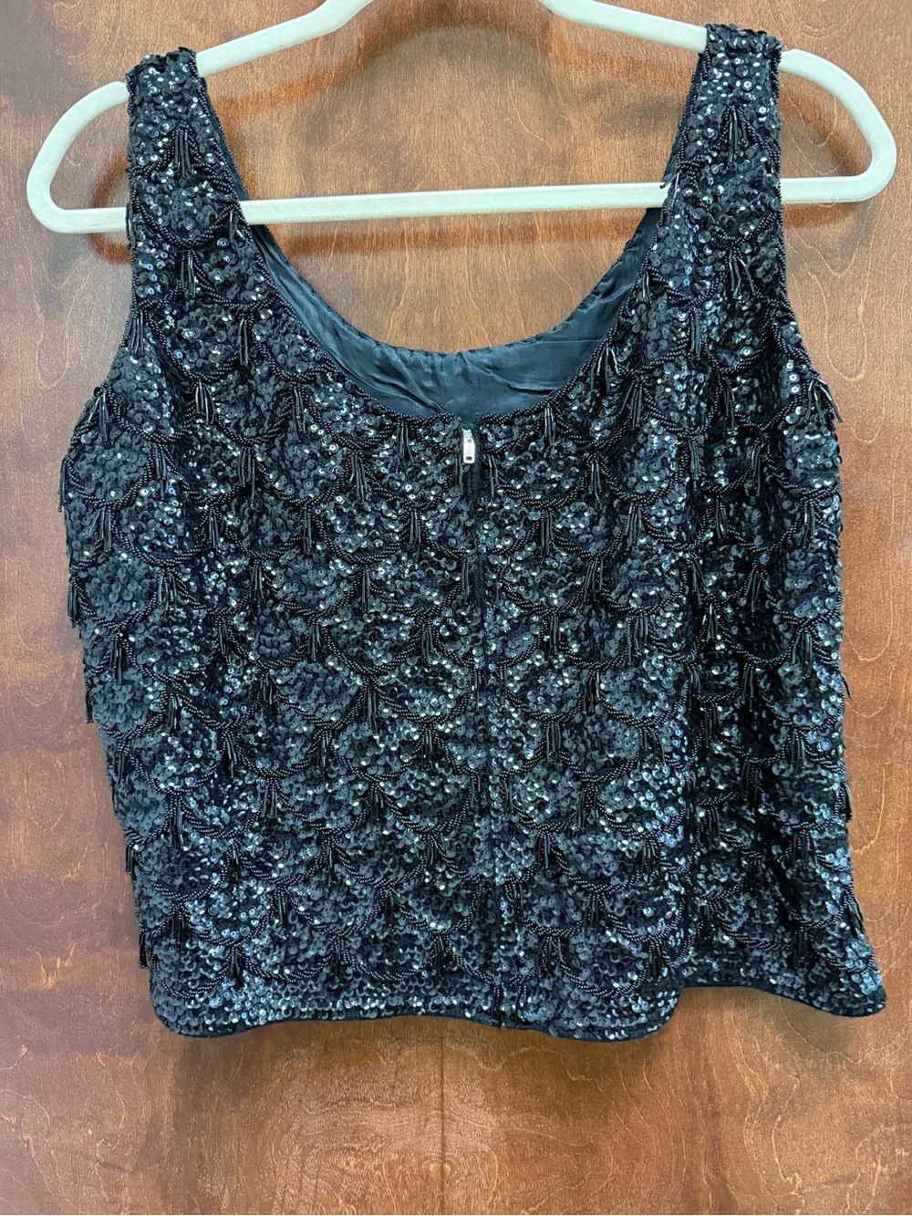 Vintage 60s/70s Black Hand-Beaded Tank Top - Women - Picture 3 of 13